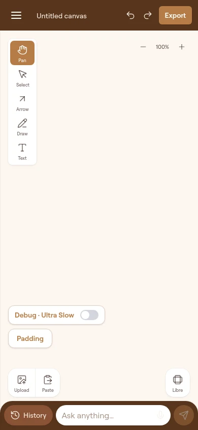 Current Coffee Frame editor on mobile